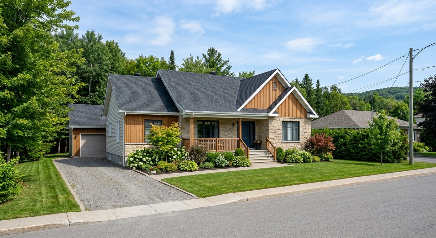Projet de toiture complété — bungalow Mirabel